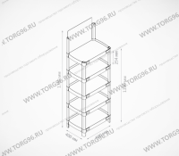 Фото Универсальный пластиковый дисплей UNIFLEX, опора прозрачная, полка белая 600 мм - вид 1 миниатюра